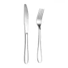 Silver stainless steel knife and fork set, home Western tableware gift box Item Picture